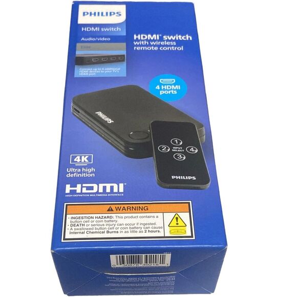 Philips 4‑Port HDMI Switch 4K Ultra HD HDR with Wireless IR Remote Elite - Picture 5 of 7